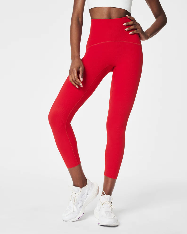 Booty Boost Active Contour Rib 7/8 Leggings Red - SPANX – Jackie Z