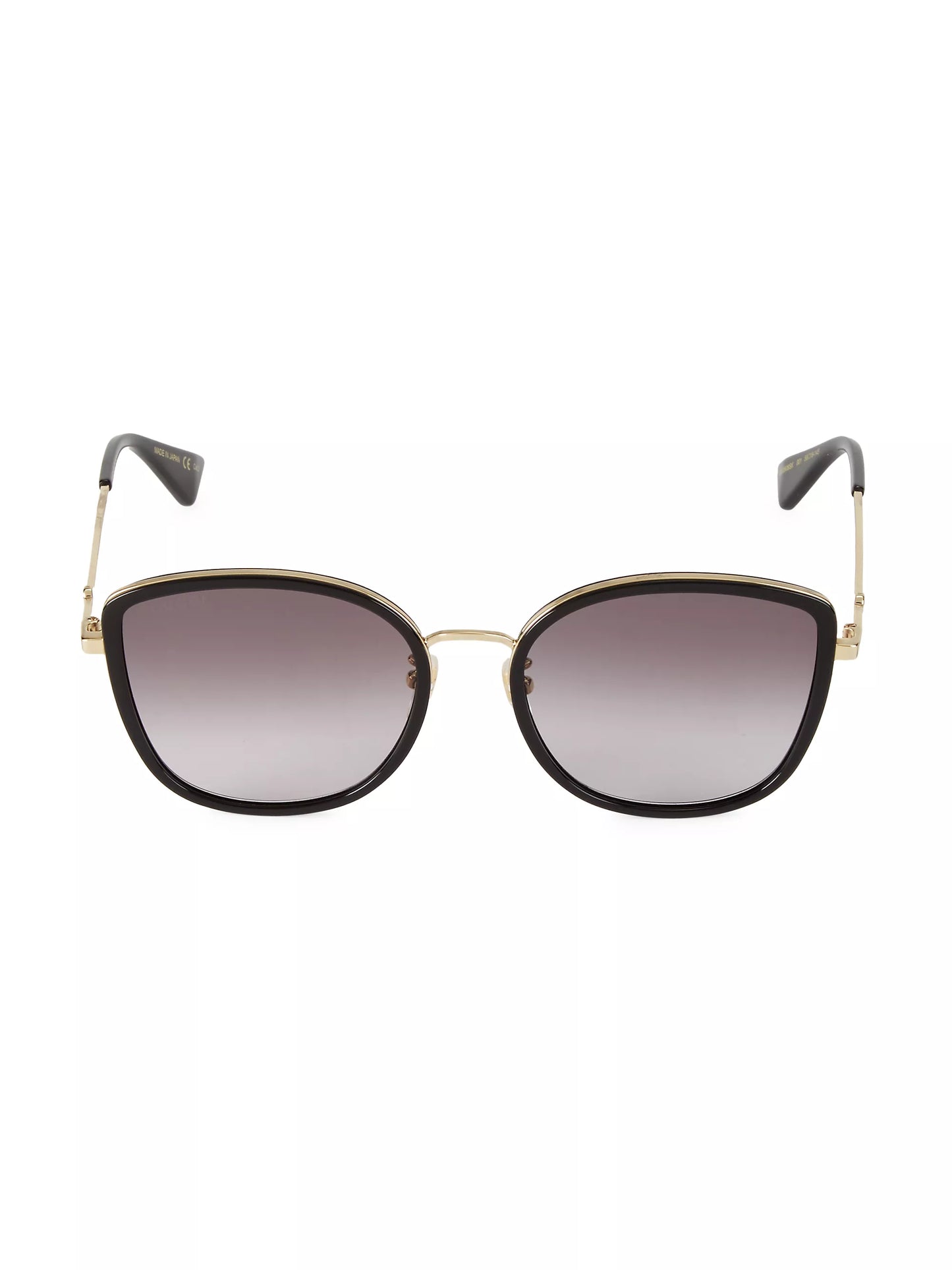 Womens Square Metal Sunglasses Black/Gold - Gucci