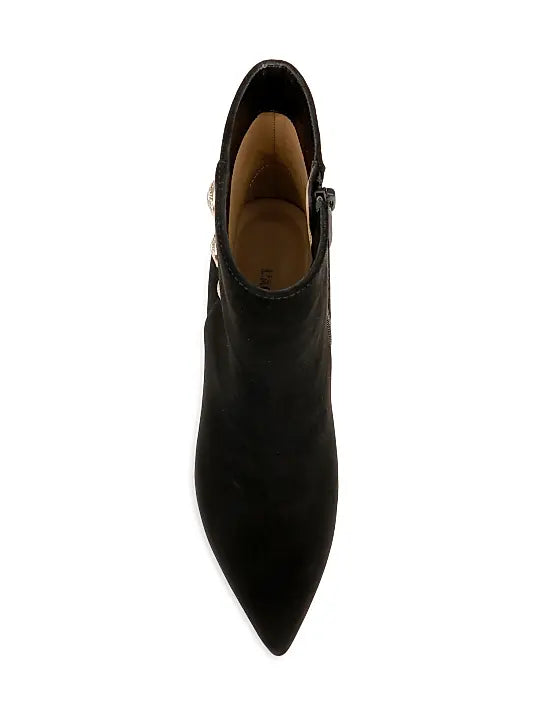 Theodora II Suede Bootie Black - L'AGENCE