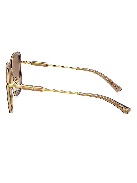 Medusa Roller Square Sunglasses Transparent Brown - Versace