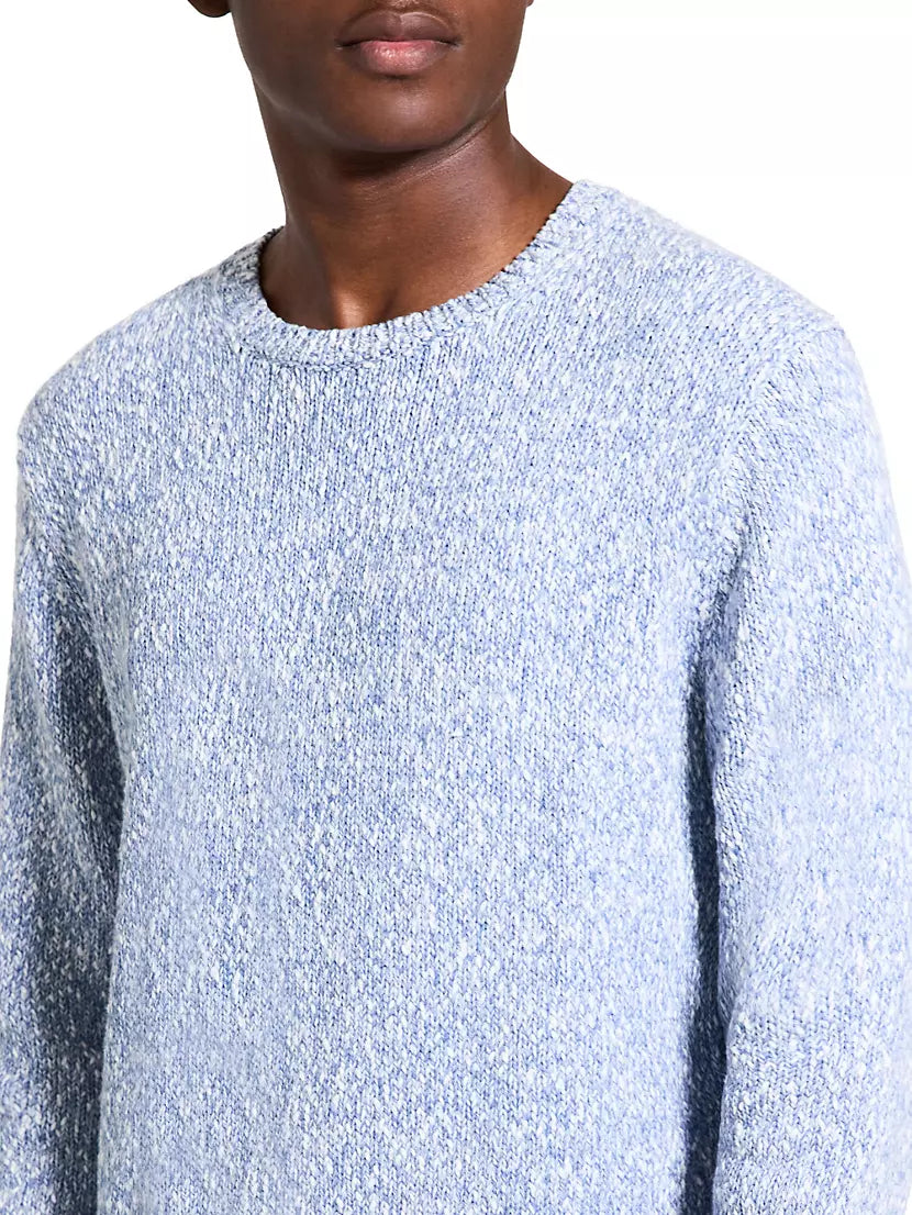 Mauno Crewneck Sweater in Heathered Cotton Ice - Theory Men