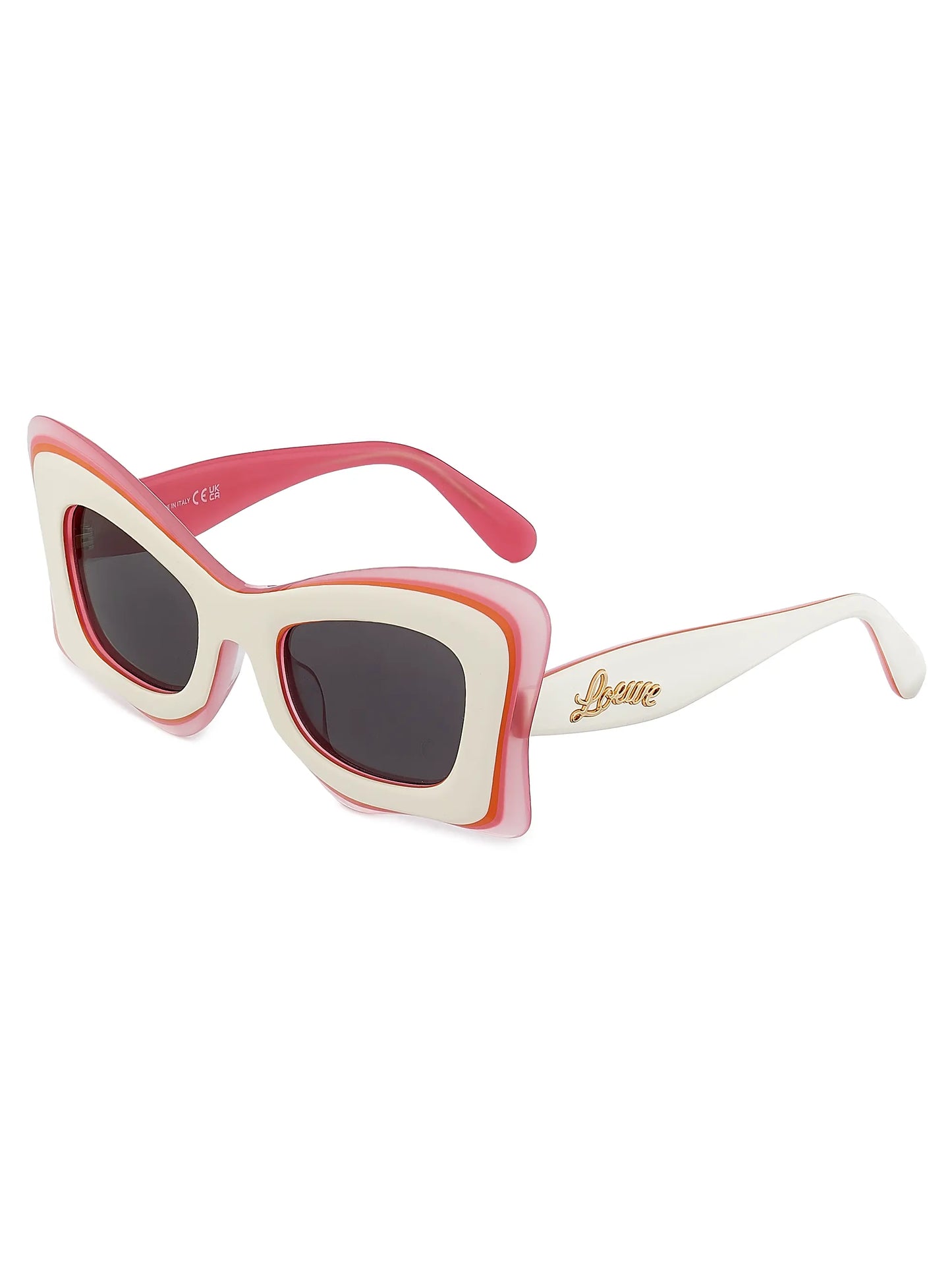 Multilayer Butterfly Sunglasses White/Pink - Loewe