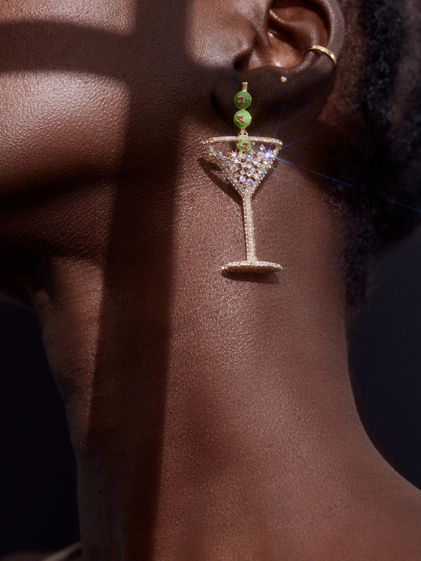 Pimento Memento Martini Earrings Clear/Green - BaubleBar