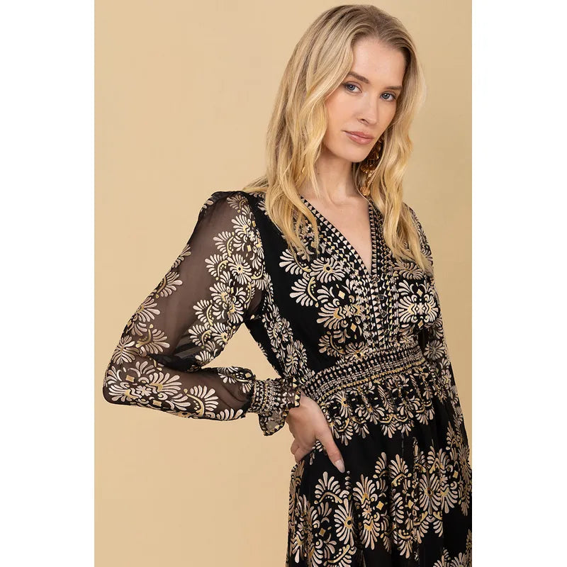 Birdie Satin Maxi Dress Black - Hale Bob