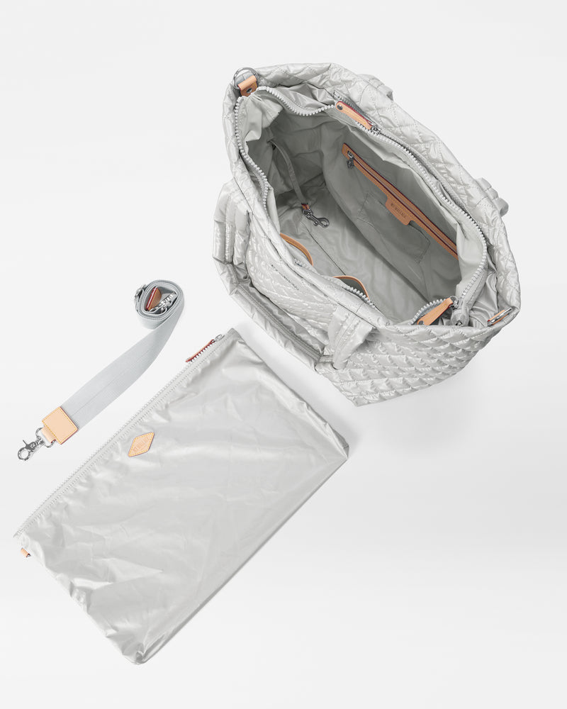 Medium Metro Tote Deluxe Oyster Metallic - MZ Wallace