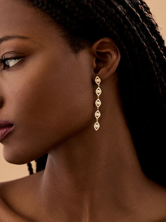 18K Gold Evil Eye Drop Earrings - BaubleBar