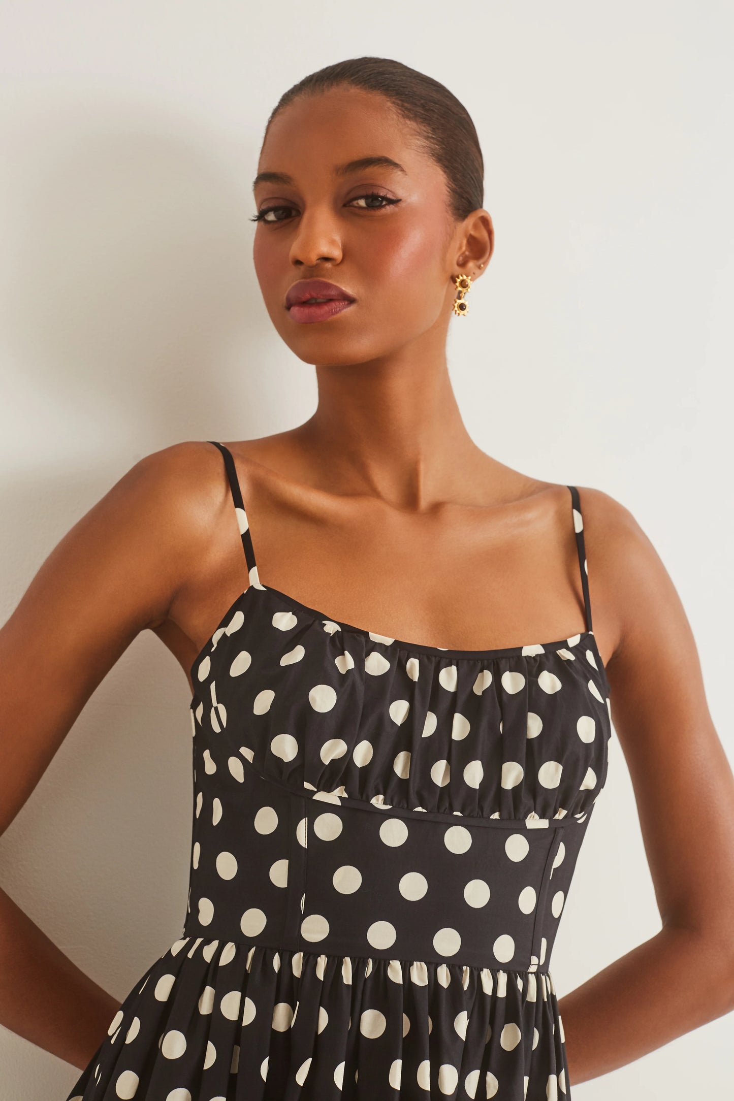 Alba Midi Dress Joelle Dot Black - Cara Cara