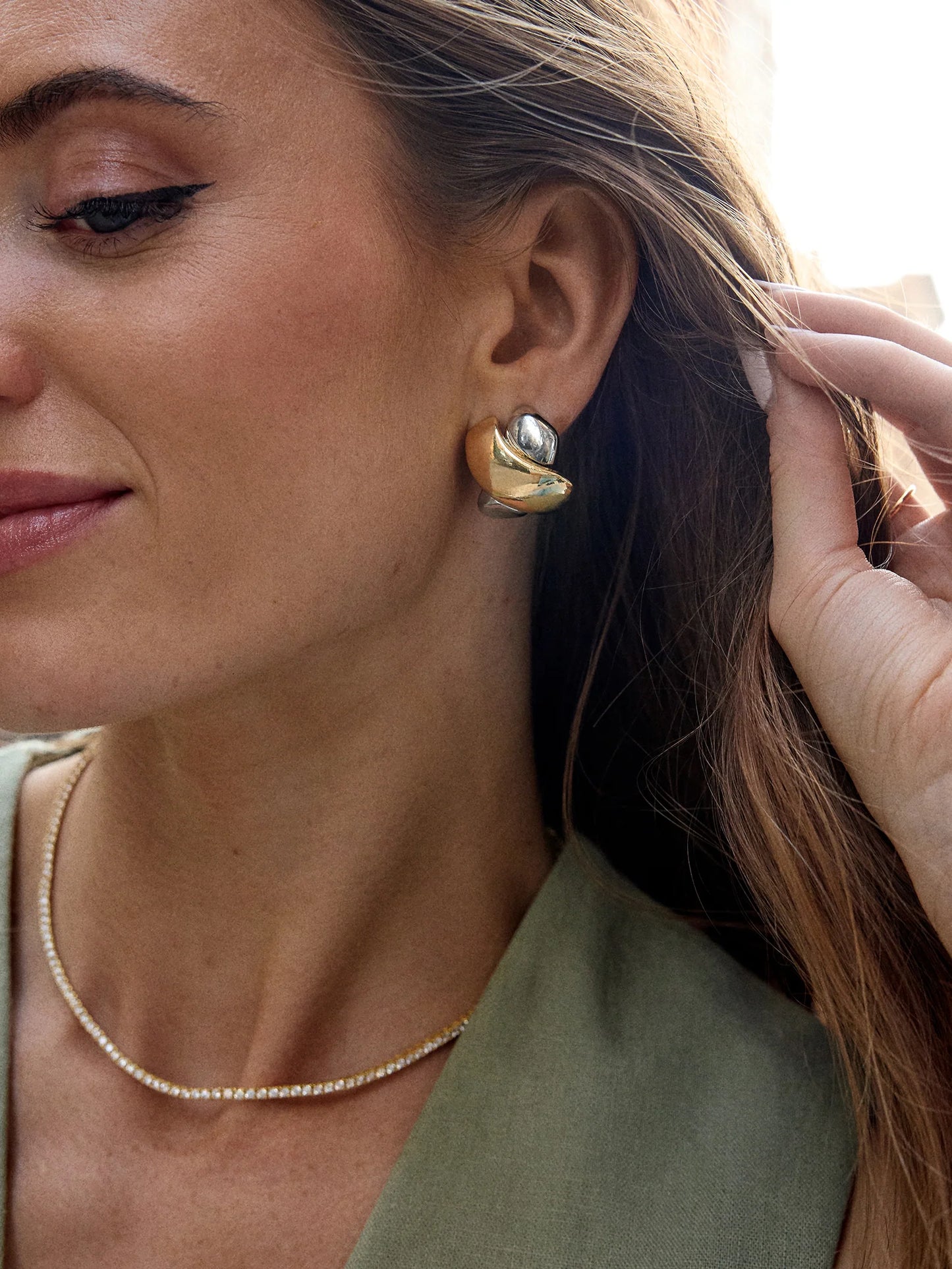 Melanie Stud Earrings Gold/Silver - BaubleBar