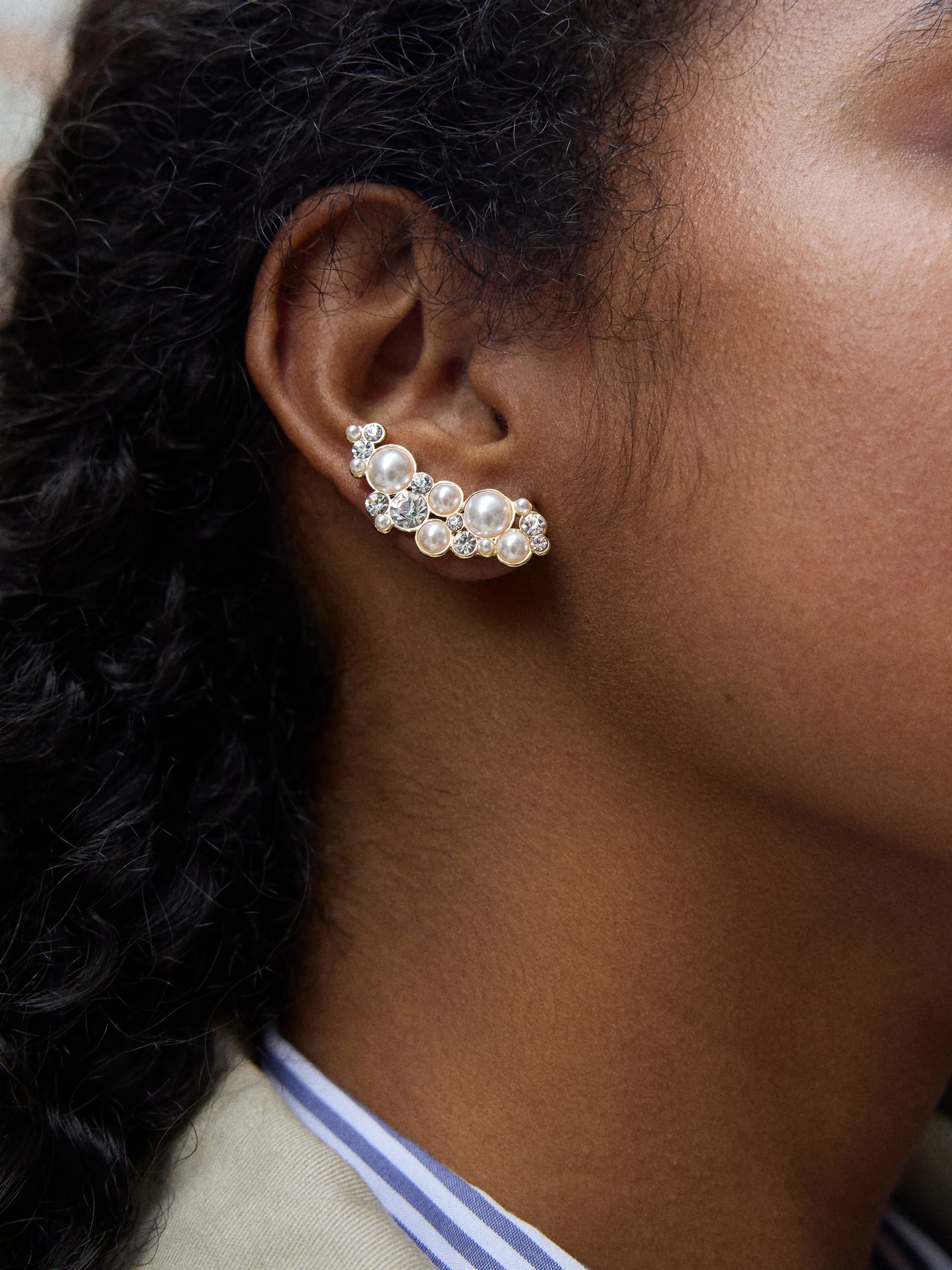 Gabbriette Crawler Earrings Pearl - BaubleBar