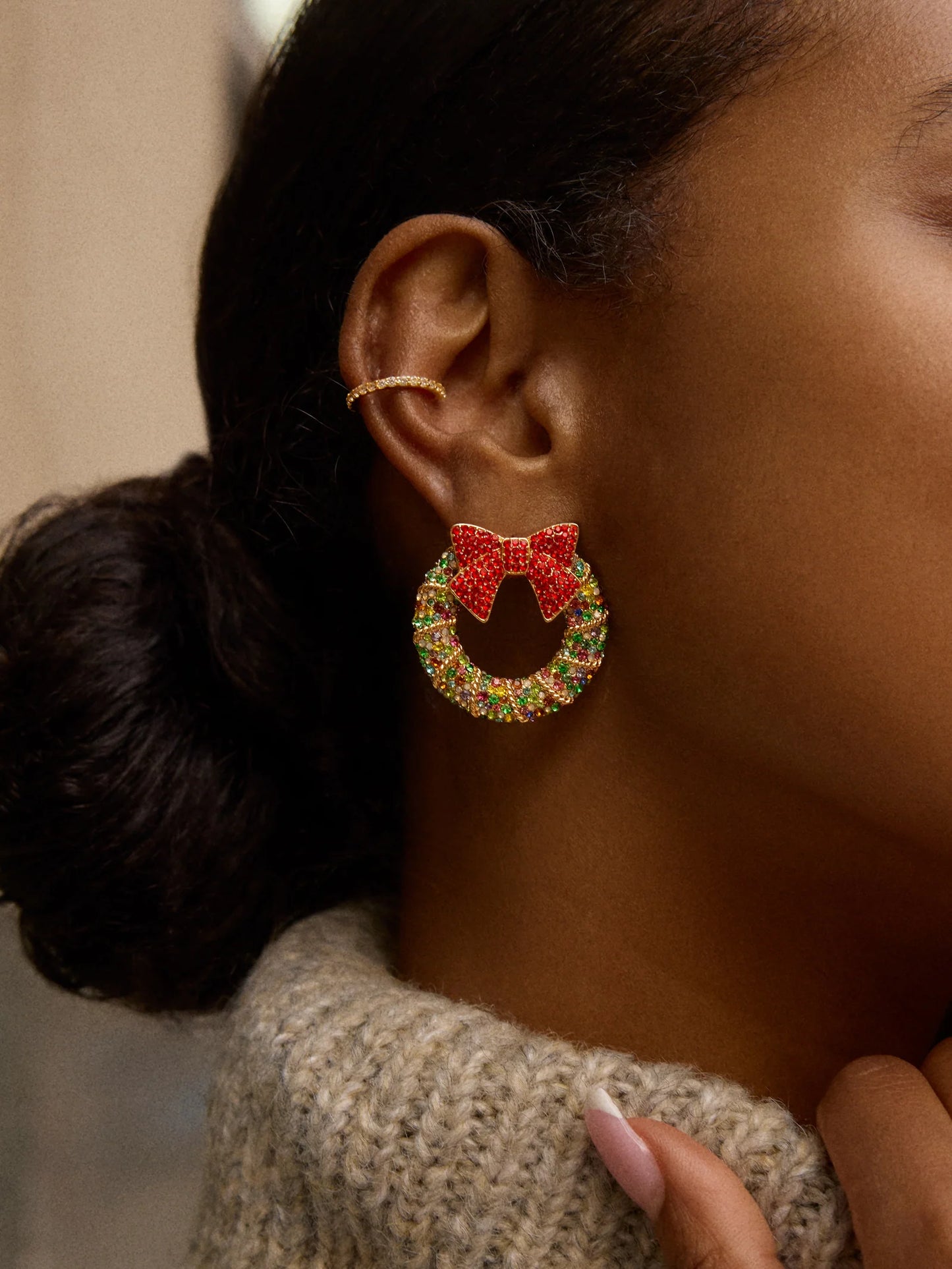 All Wreathed Up Holiday Earrings - BaubleBar