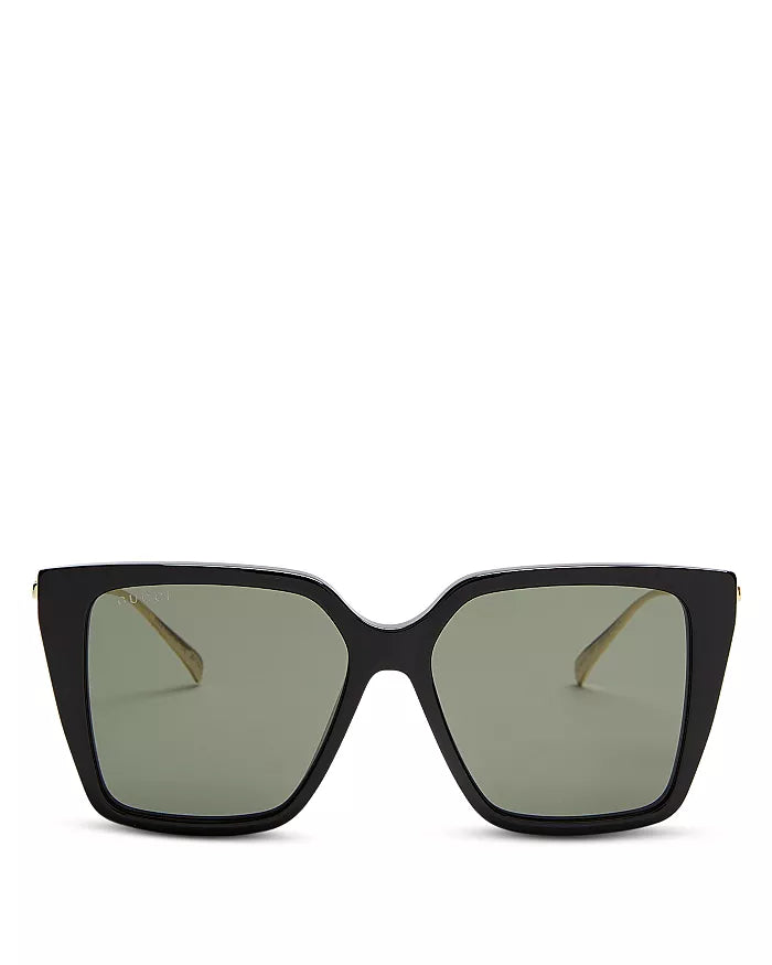 Womens Square Sunglasses Black/Gold - Gucci