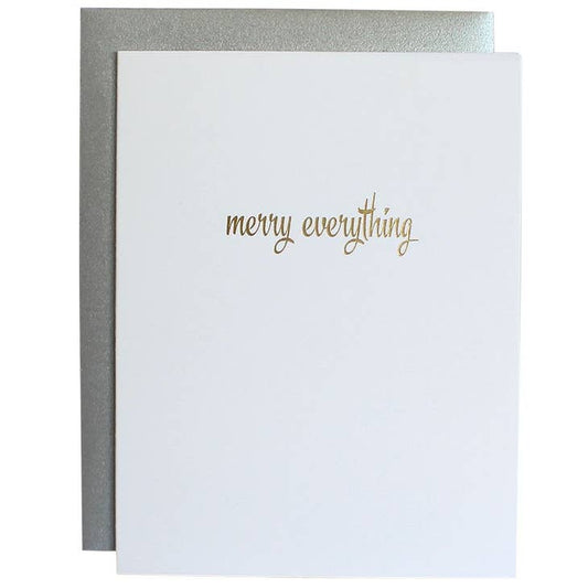 "Merry Everything" Gold Foil Card - Chez Gagne