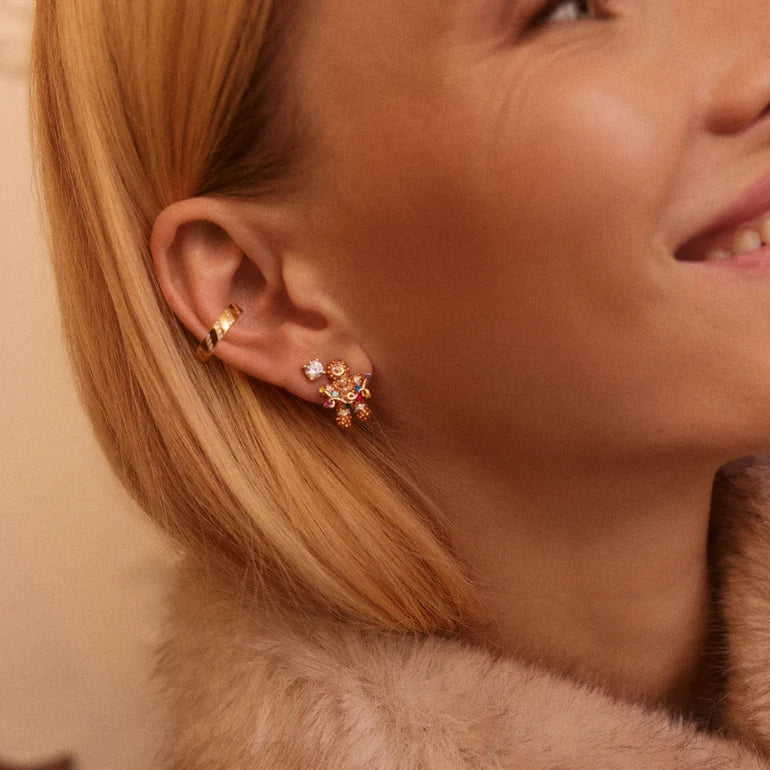 Bake It Bright Gingerbread Earrings Gold - BaubleBar