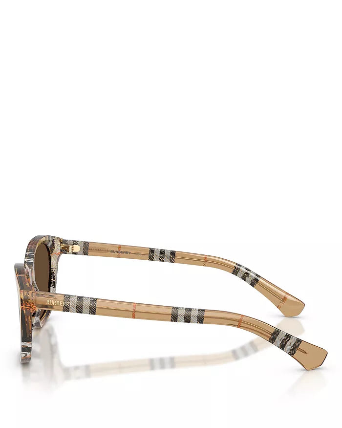 Check Rectangular Sunglasses Sand - Burberry