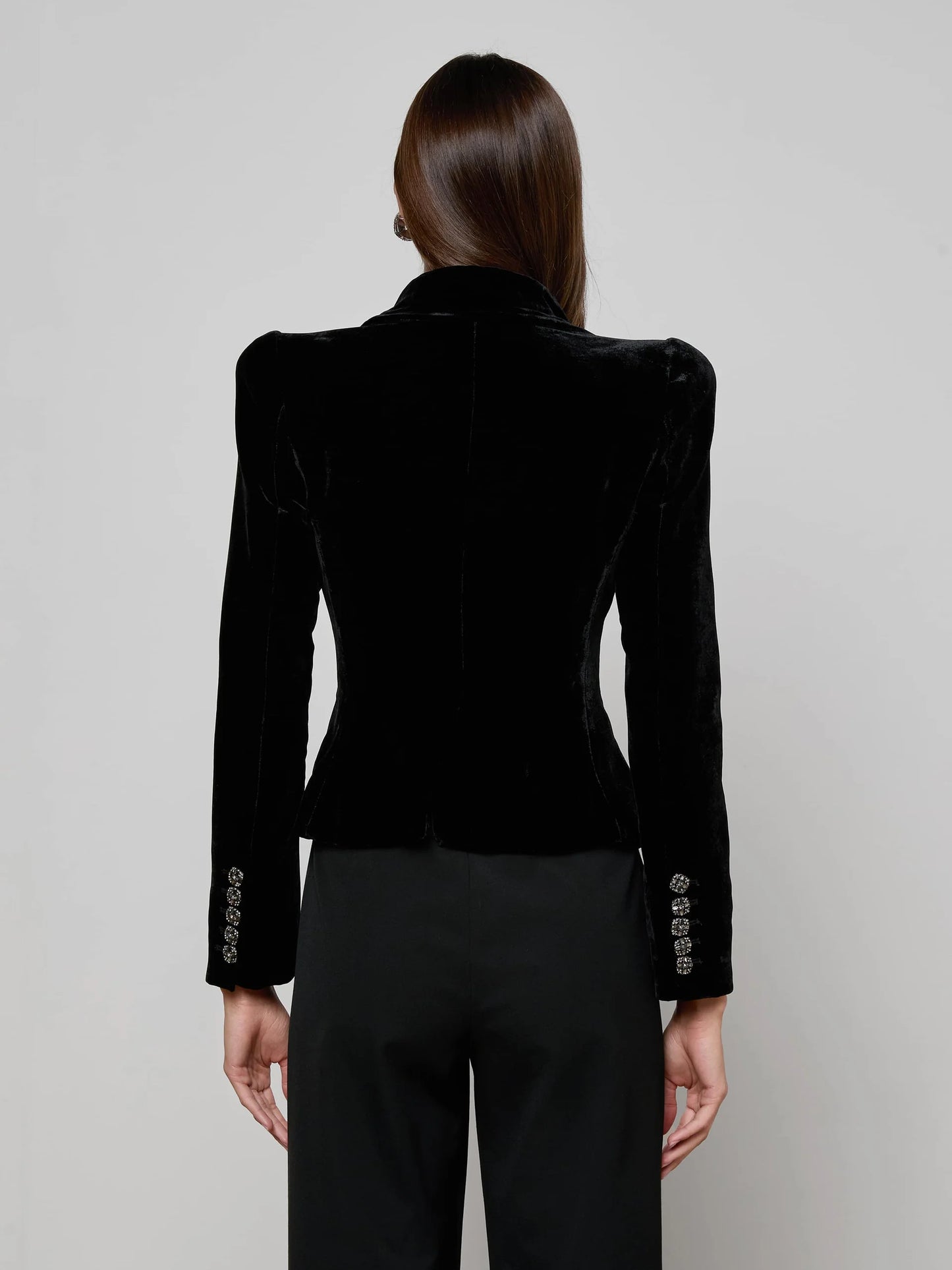 Bethany Velvet Blazer Black - L'AGENCE