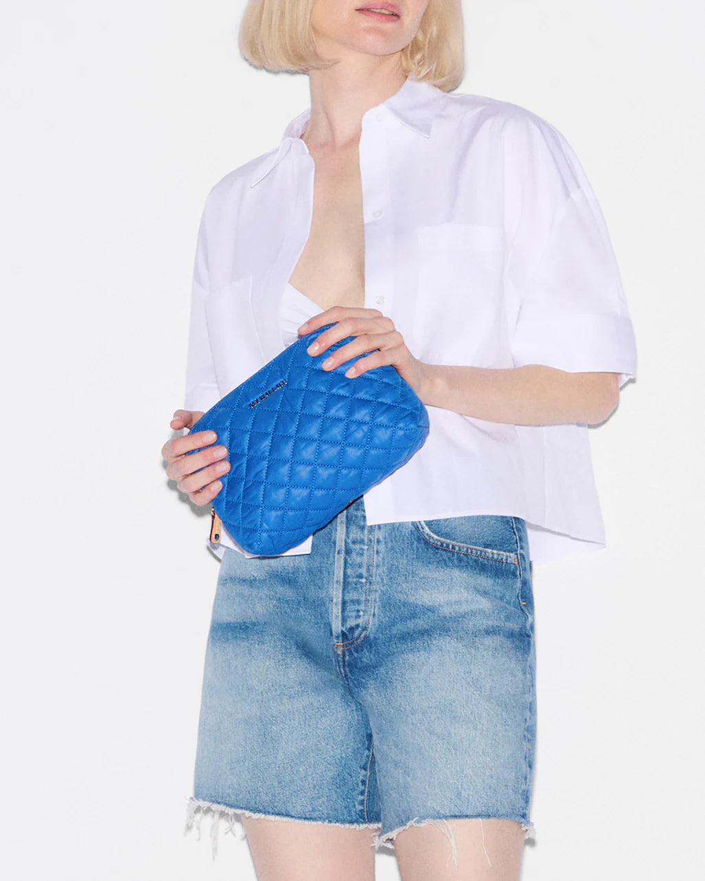 Medium Double Zip Cosmetic Surf Blue - MZ Wallace