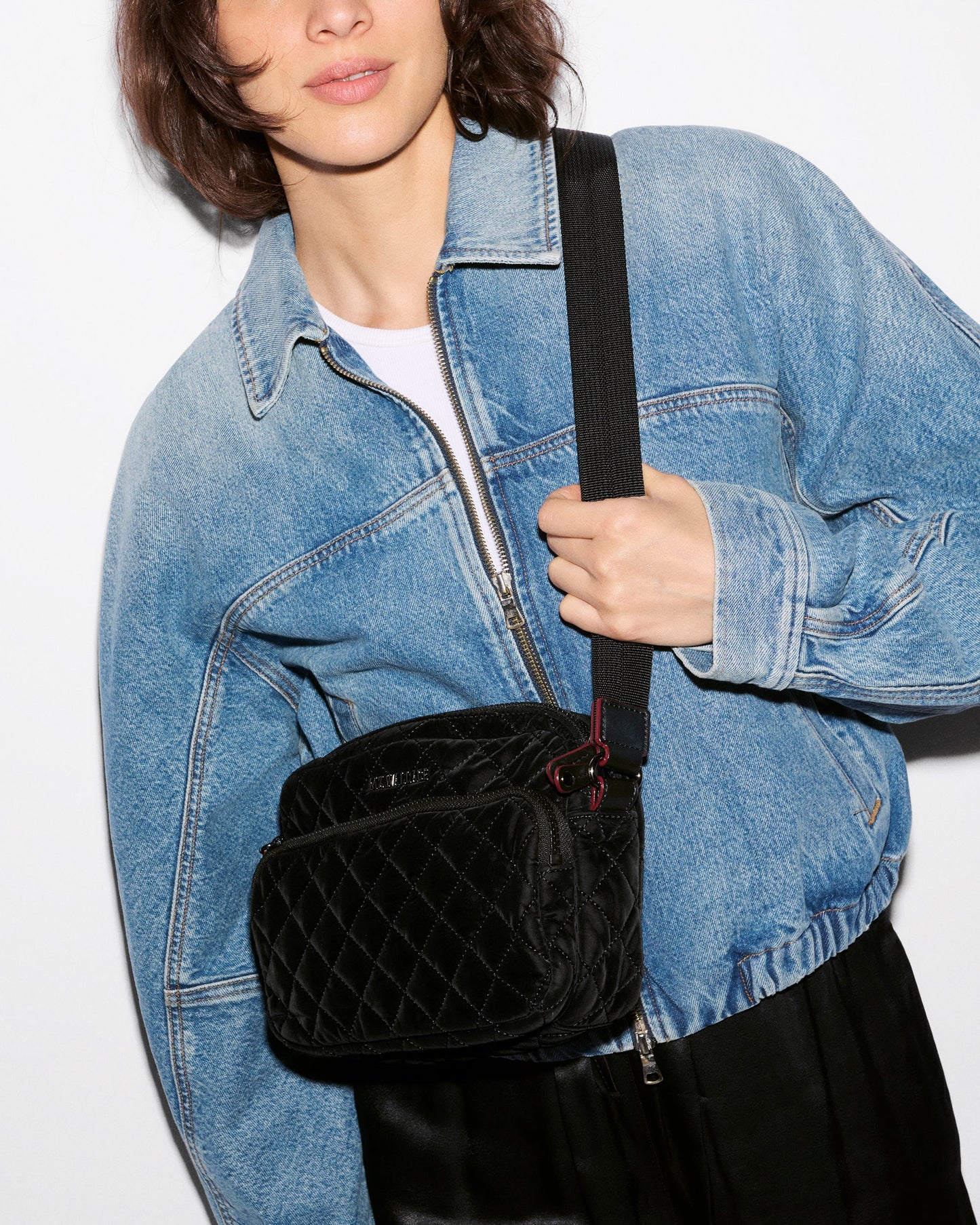 Small Metro Camera Crossbody Bag Velvet Finish - MZ Wallace