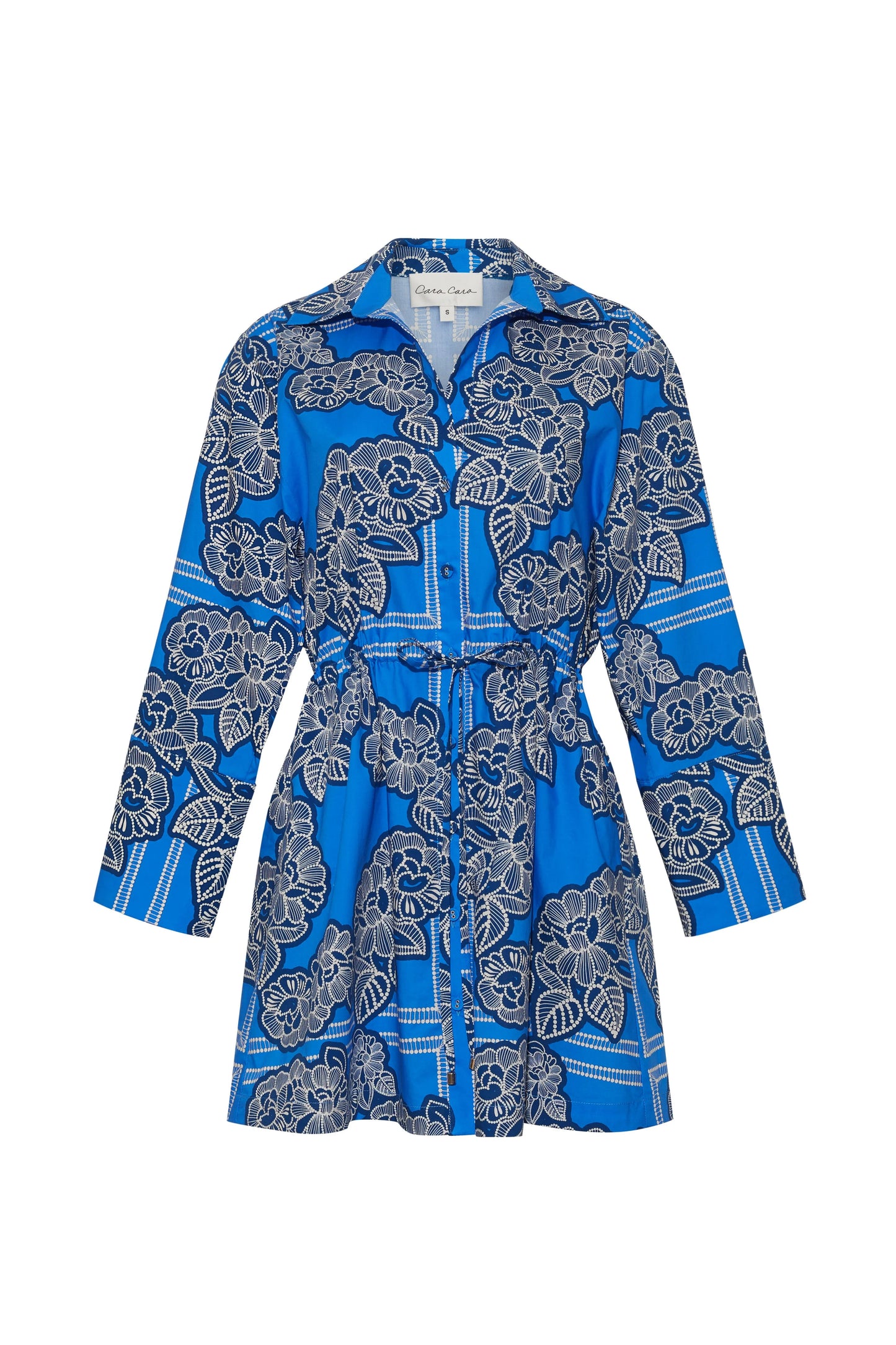 Henry Dress Carved Petals Cobalt - Cara Cara