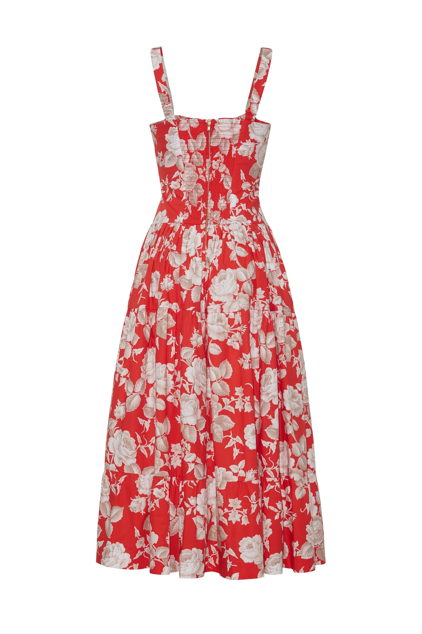 Santiago Midi Dress Rosebud Red - Cara Cara