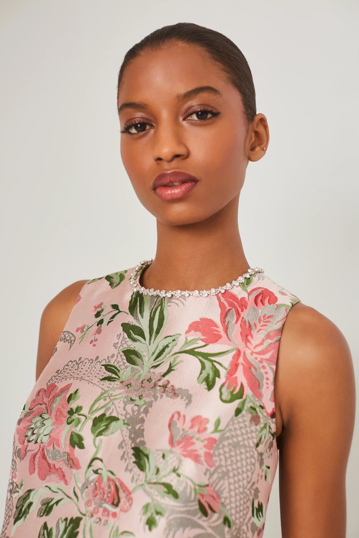 Mackenzie Top Jacquard Pink Flower - Cara Cara