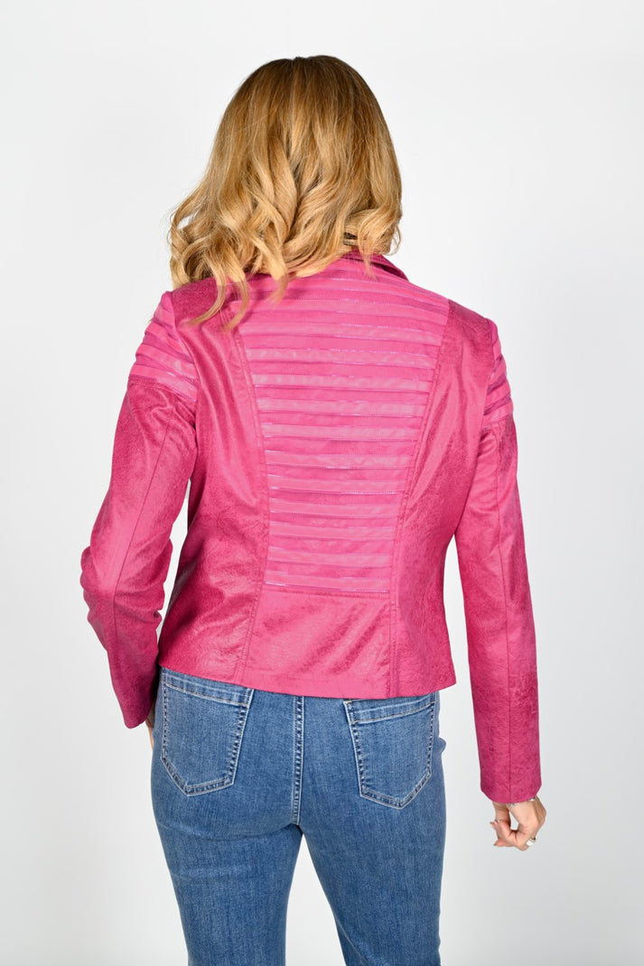 Faux Suede Jacket Fuchsia - Frank Lyman