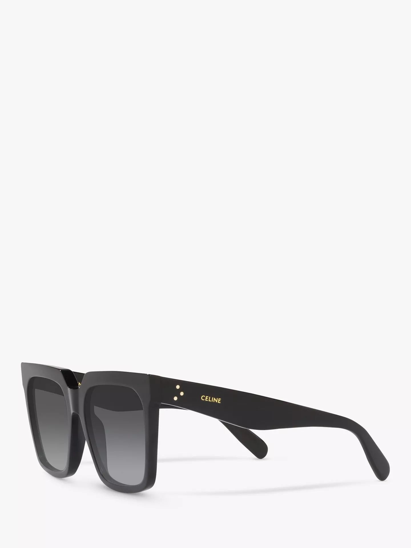 Bold 3 Dots Sunglasses Shiny Black / Gradient Smoke - CELINE