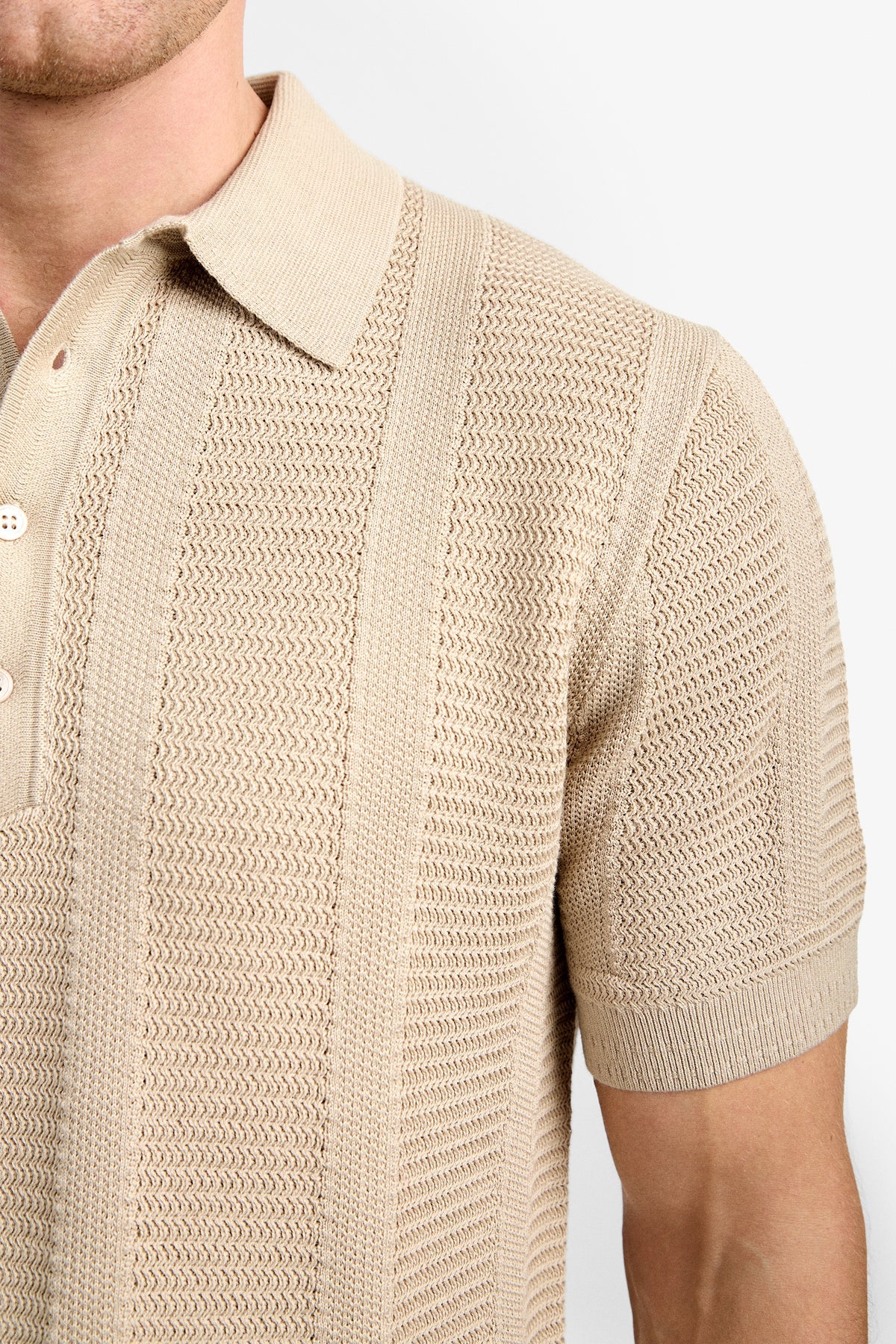 Devan Short Sleeve Polo Beachy Beige - Mr Turk