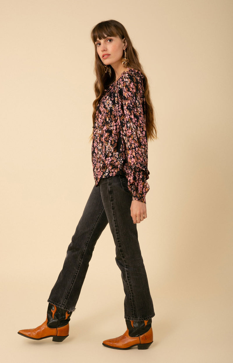 Livia Crepe Top Black - Hale Bob