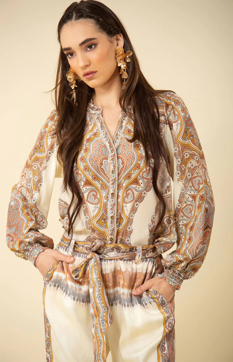 Quinn Washed Twill Pant Beige - Hale Bob