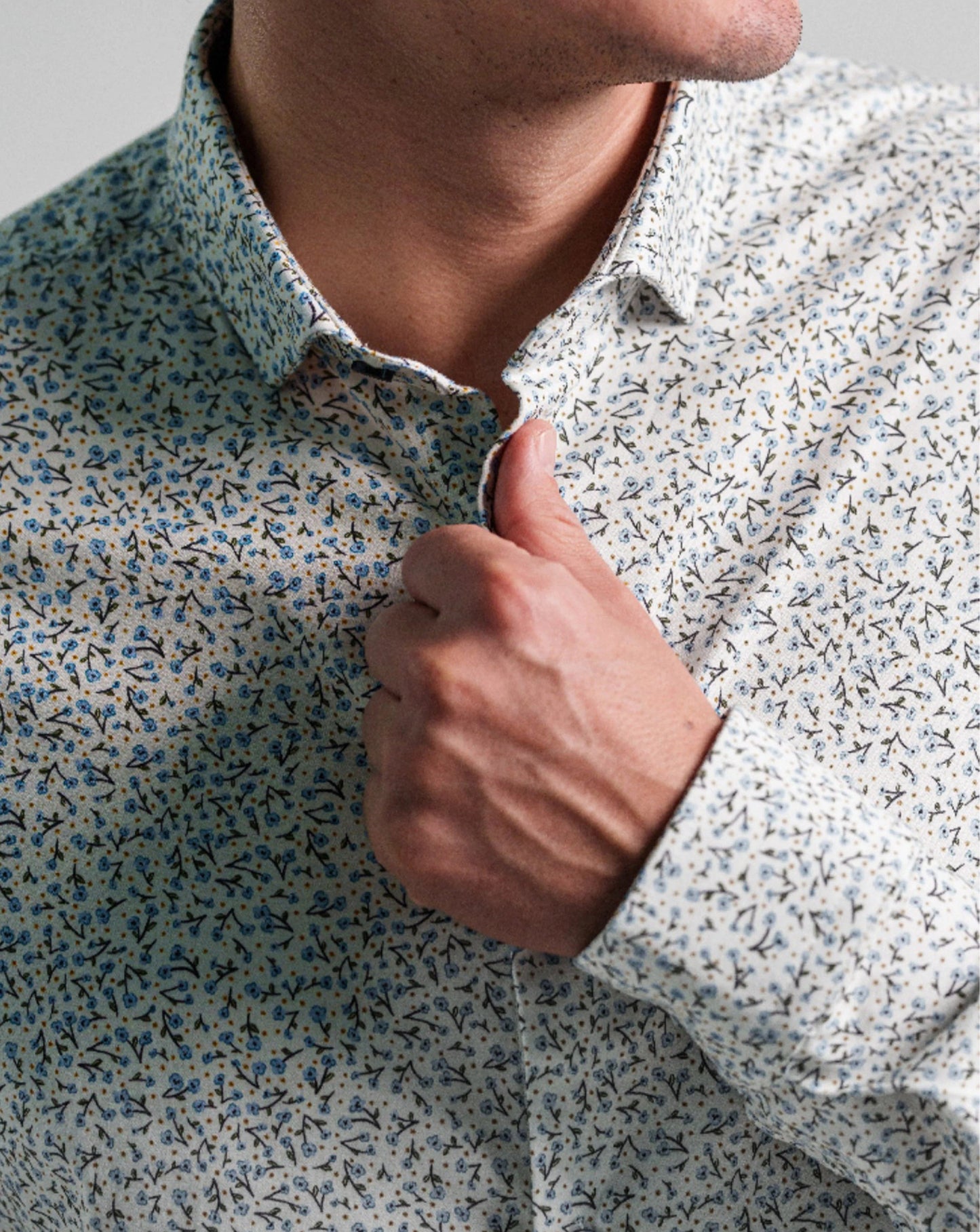 Nova Shirt Meadow Ditsy Light Blue - Stone Rose