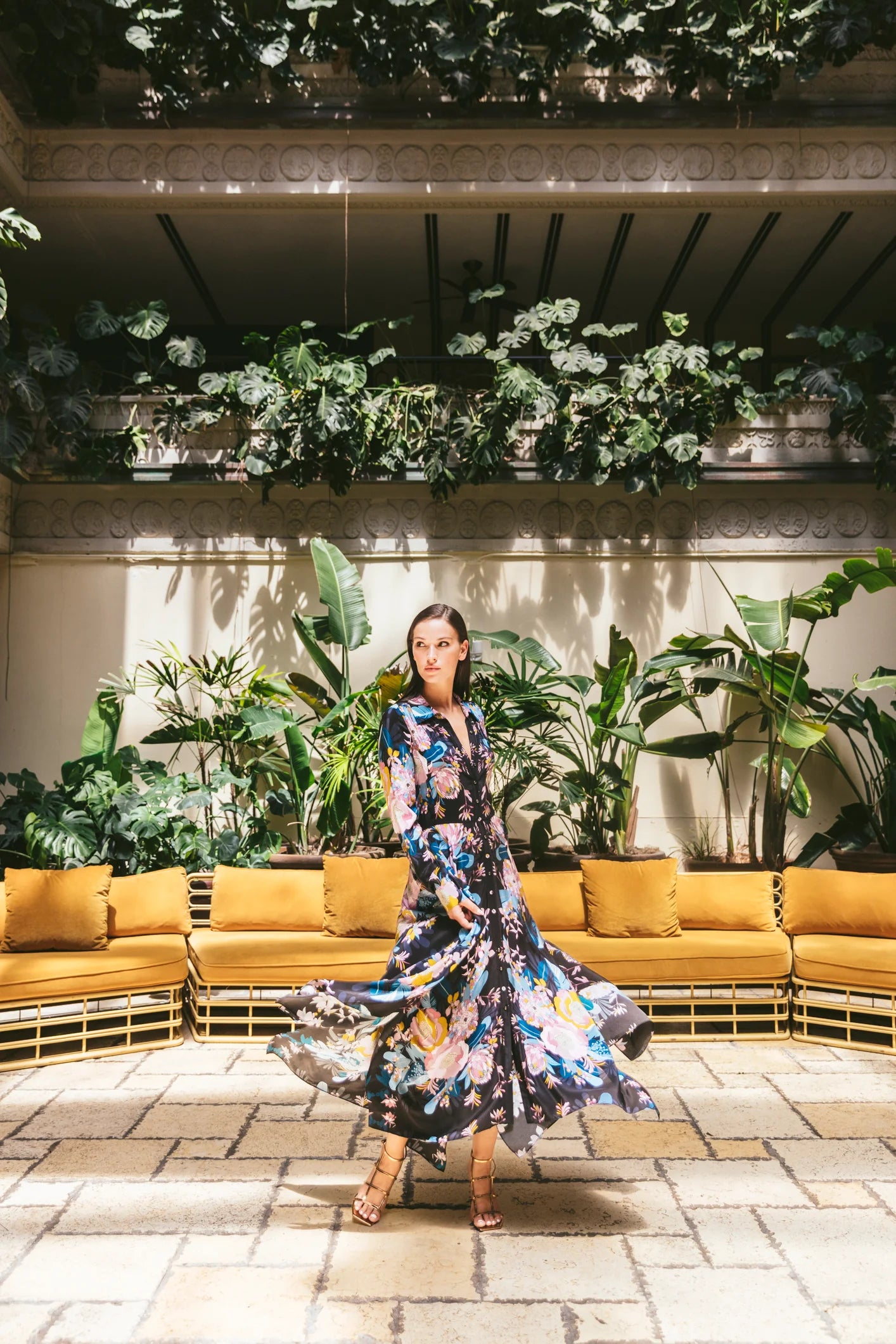 Elliot Dress Lush Bouquet Black - Cara Cara