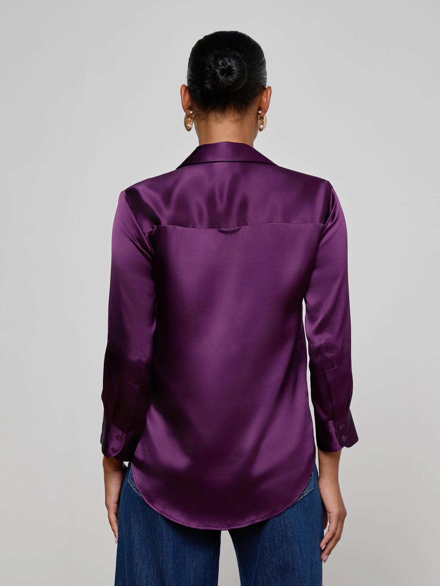 Dani Silk Blouse Medium Violet - L'AGENCE