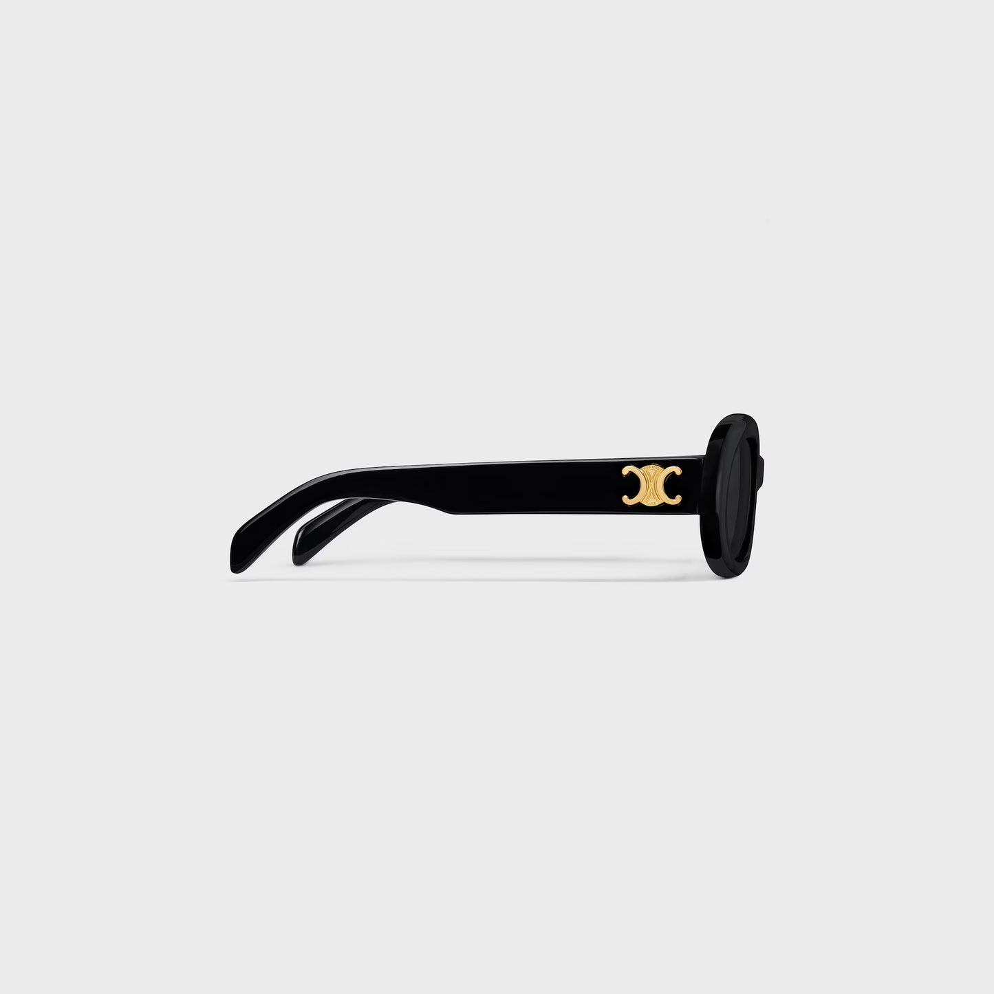 Triomphe Logo Oval Acetate Sunglasses Black - CELINE
