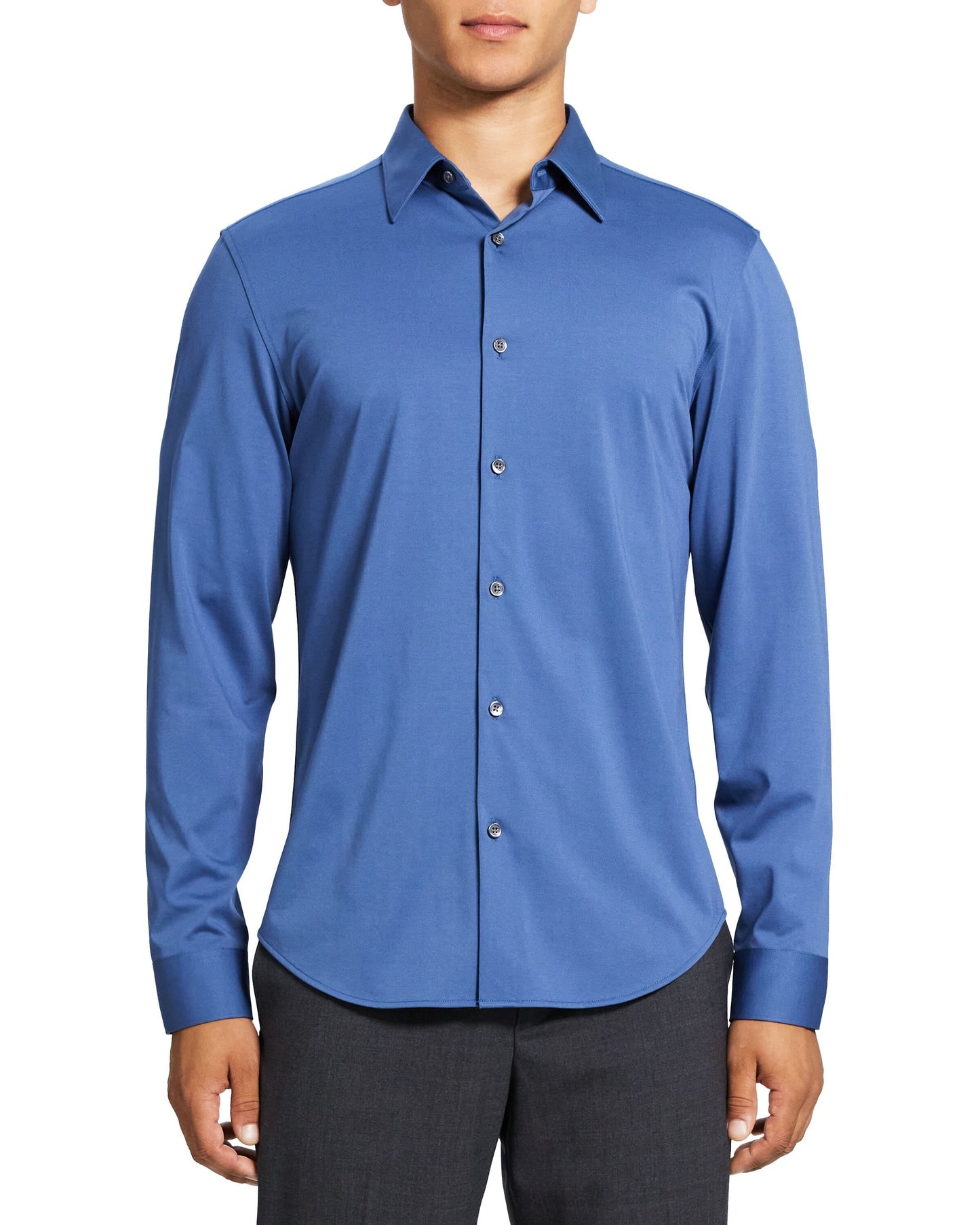 Sylvain Structure Knit Tailored Shirt Atlantic - Theory Men