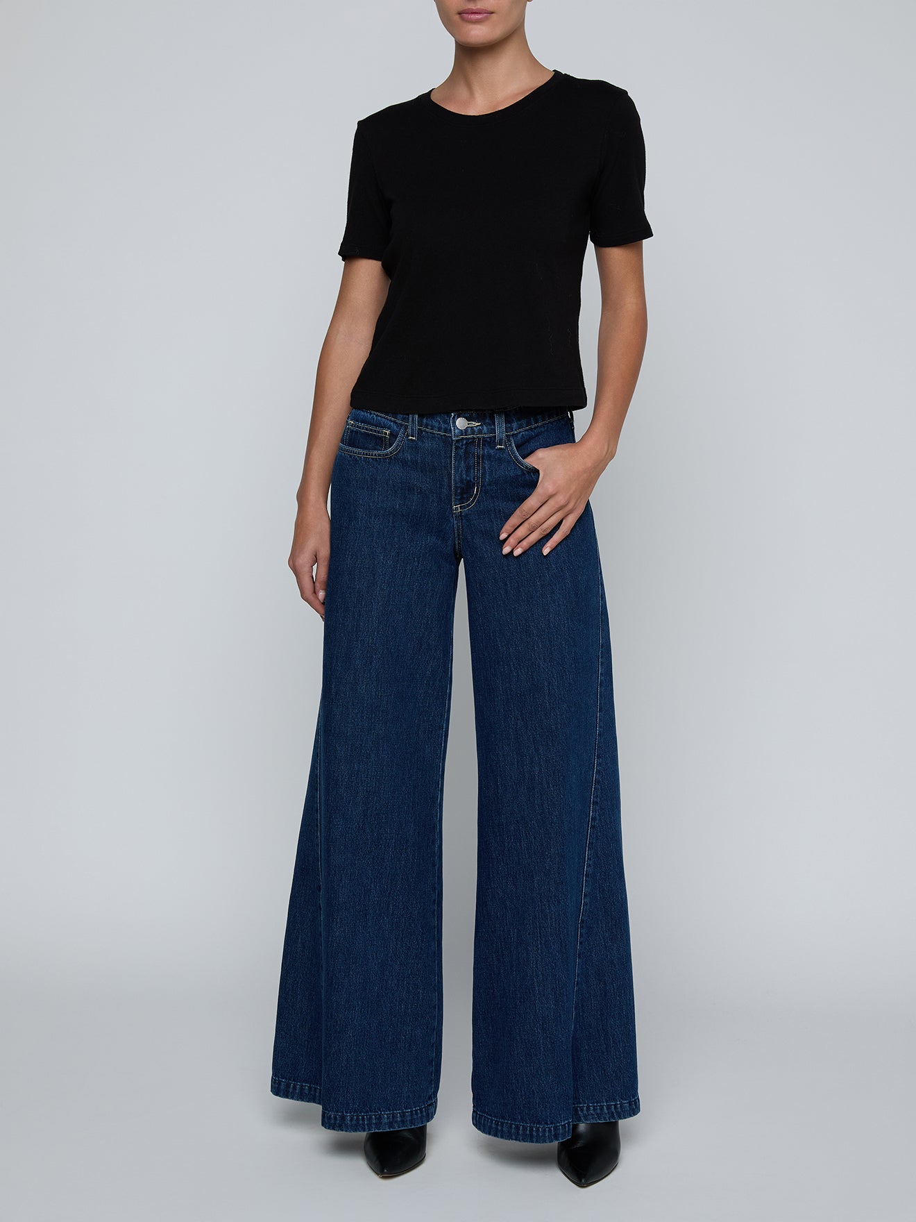 Stormy Cotton Tee Black - L'AGENCE