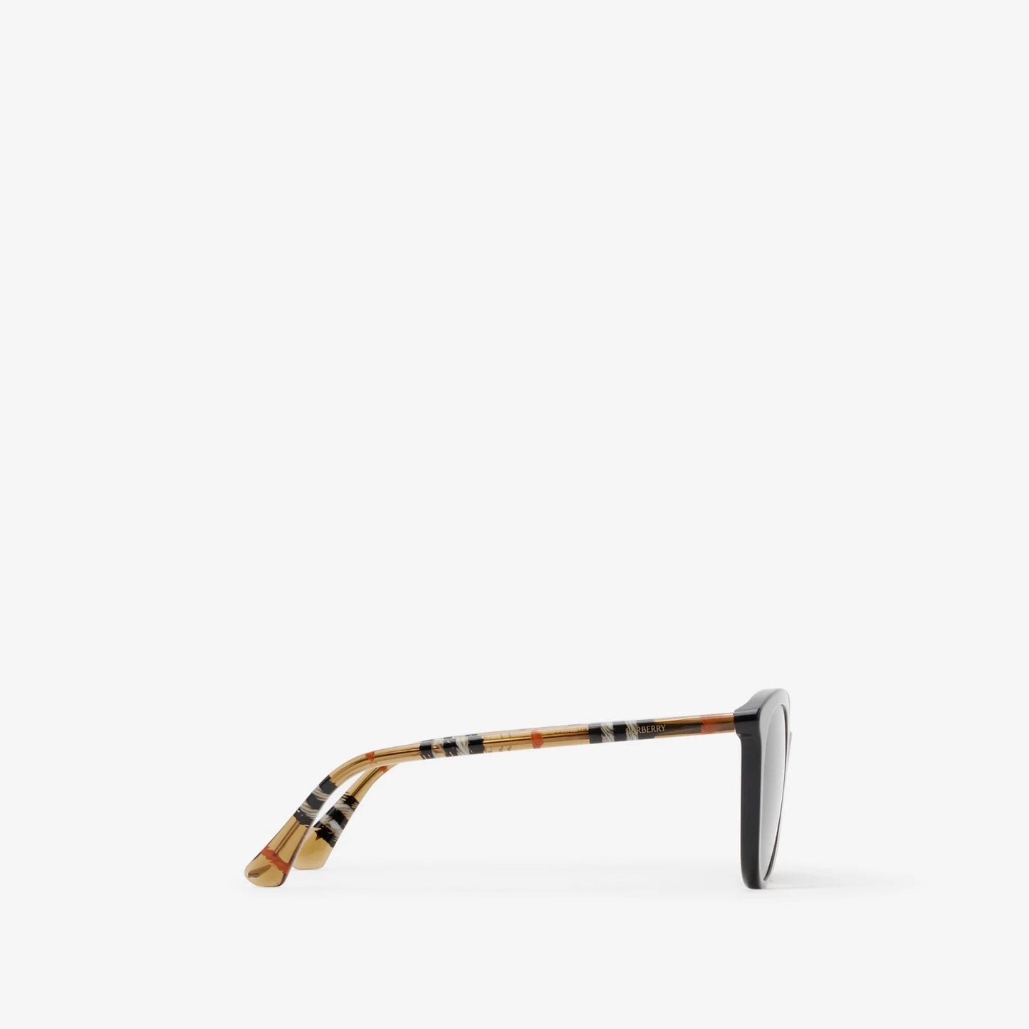 Check Round Sunglasses Black - Burberry