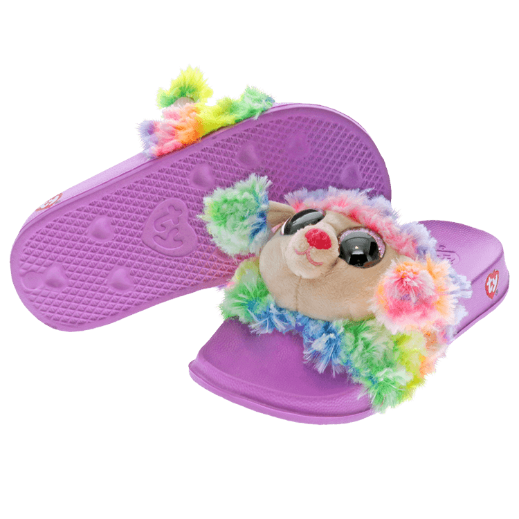 "Rainbow" Poodle Stuffed Animal Slides - TY