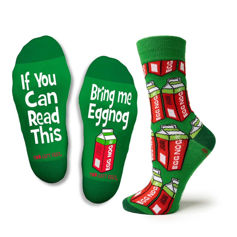 Bring Me Eggnog Christmas Socks - Two Left Feet