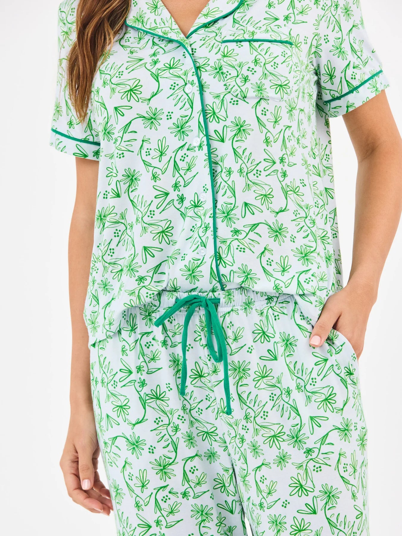 Charlotte Pants Set Laurel Blooms Light Blue - Mary Square