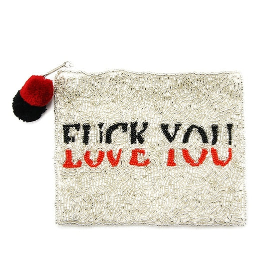 F*ck You, Love You Beaded Pouch - Jackie Z Style Co