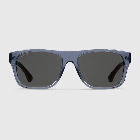 Mens Square Sunglasses Transparent Blue - Gucci