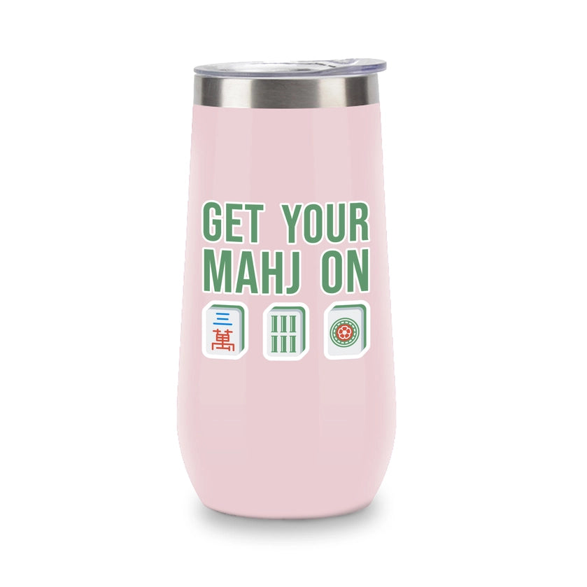 Champagne Tumbler Get Your Mahj On Pink - Toss Designs