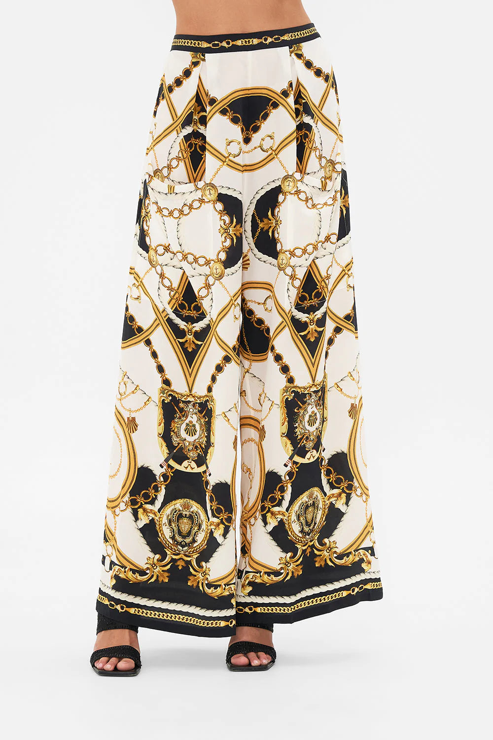 Wide Leg Trouser With Front Pockets Sea Charm - Camilla