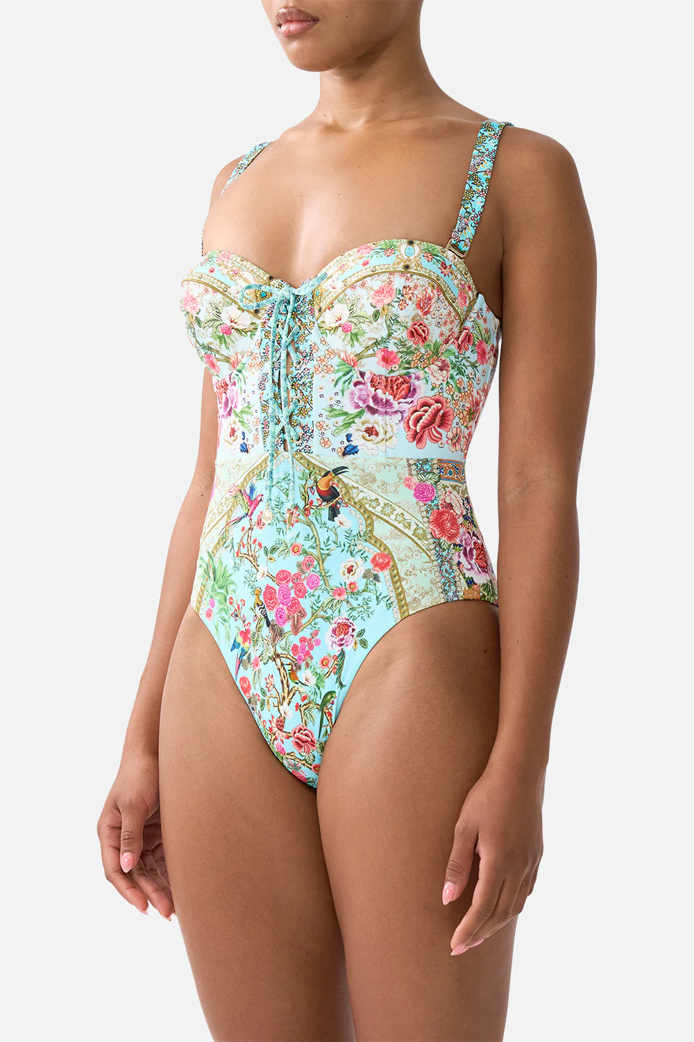 Lace Up Underwire Moulded Cup One Piece Sultans And Queens - Camilla