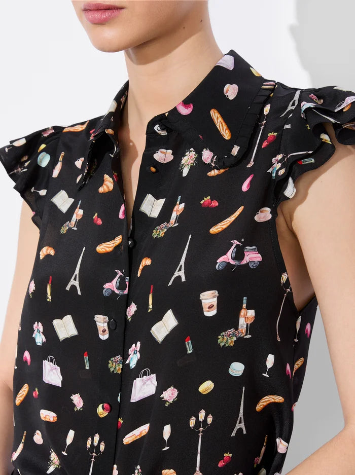 Martel Blouse Black - Alice + Olivia