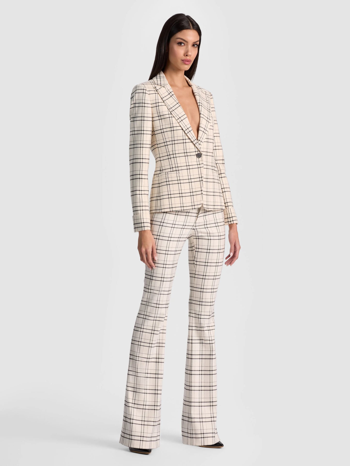 Ryder Slim Blazer Cool Girl Plaid - Alice + Olivia