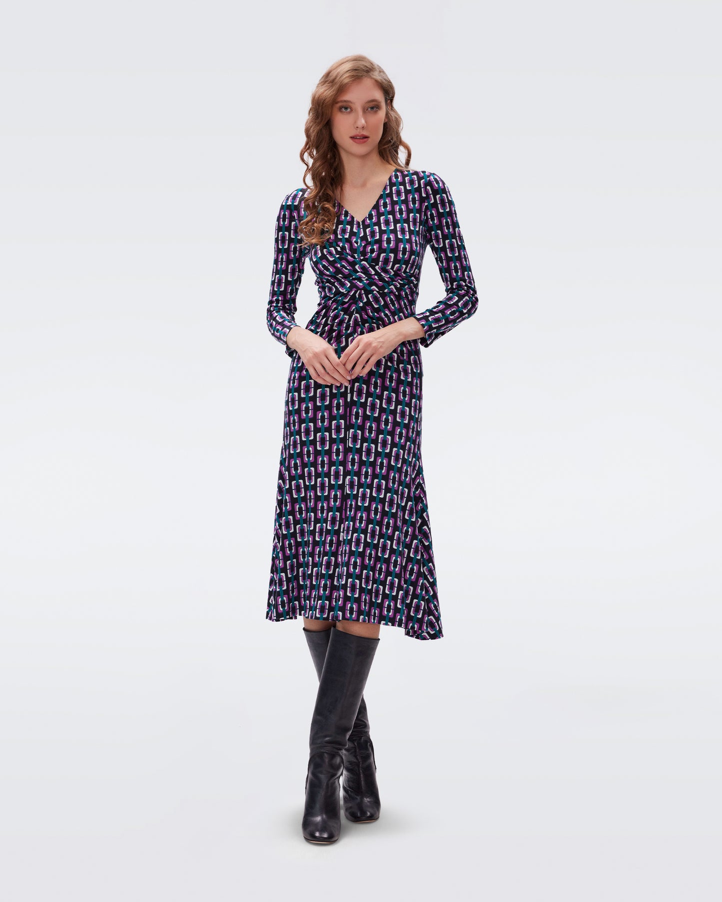 Timmy Midi Dress Chain Geo Multi - Diane Von Furstenberg