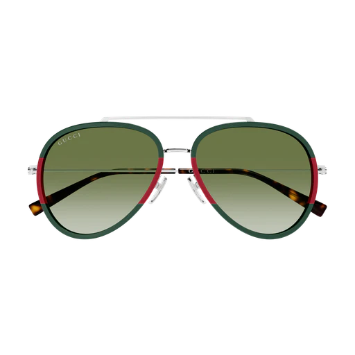 Mens Aviator Sunglasses Silver/Green - Gucci
