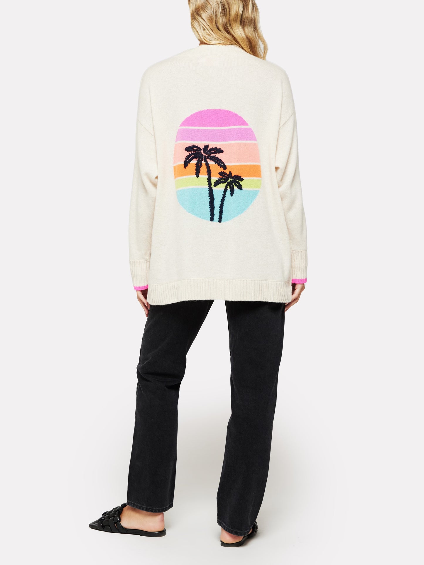 Malibu Sunset Cardigan Antique White - Brodie Cashmere