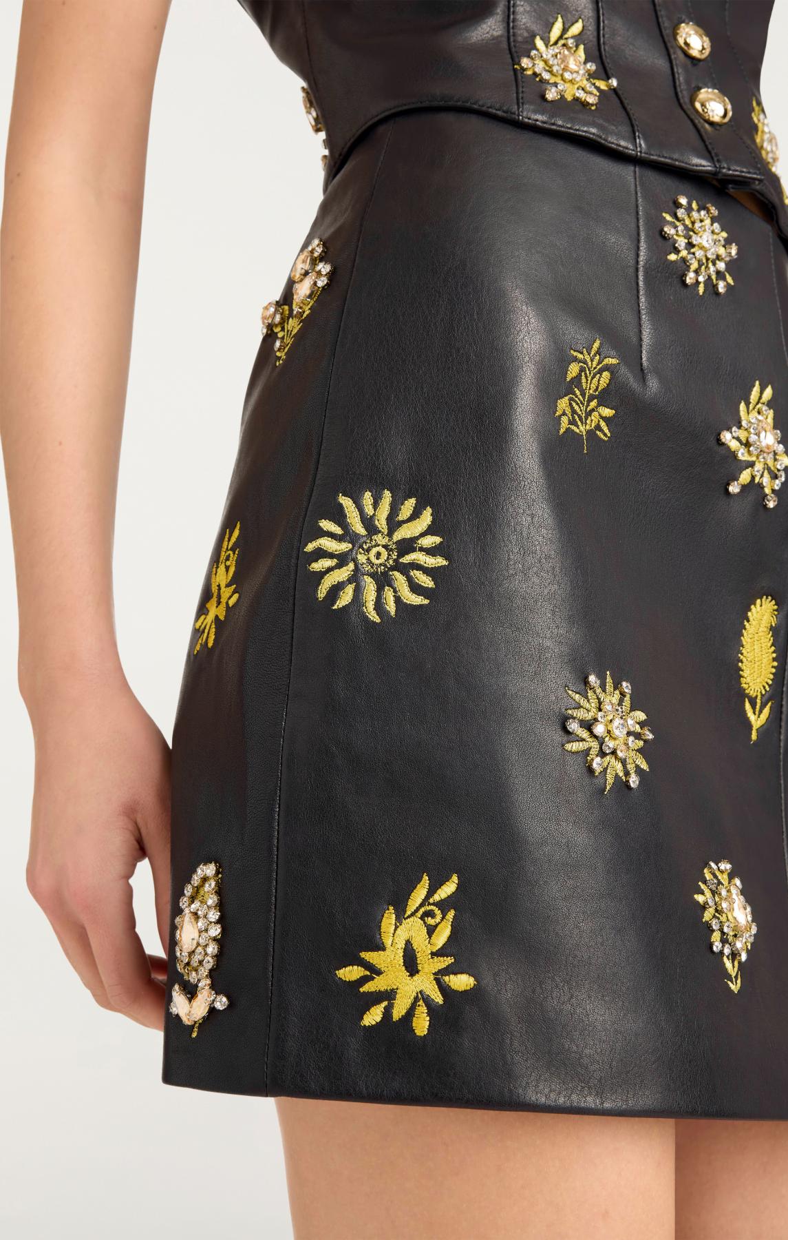 Leila Leather Doris Skirt Black - Cinq à Sept